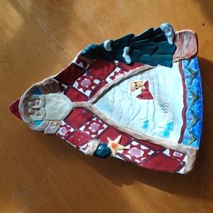 Jim Shore Holiday Traditions Santa Snack Plate